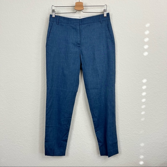 FCUK French Connection Chambray Flat Front Trousers Pockets - Picture 2 of 10
